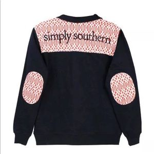 Simply Southern Navy & Pink Popover Sweatshirt
